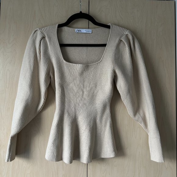 Zara Square Neck Sweater Top - Picture 1 of 3